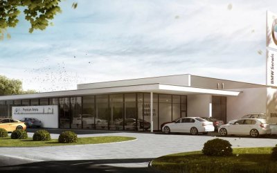 Klim-Eko realizuje wg dokumentacji PA ART Architekci salon samochodowy BMW w Kaliszu.